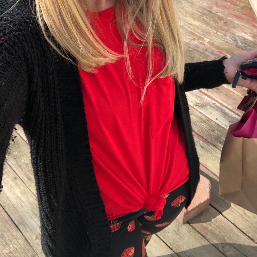 Red Basic Pocket Tee - Picture 2 of 2